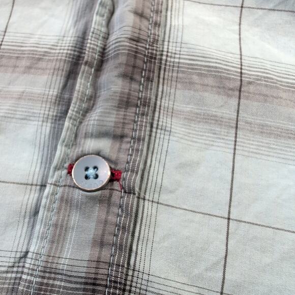 Guess Plaid Teal Ombre Dillon Slim Fit Shirt Men's Medium Western Cowboy - Picture 7 of 13